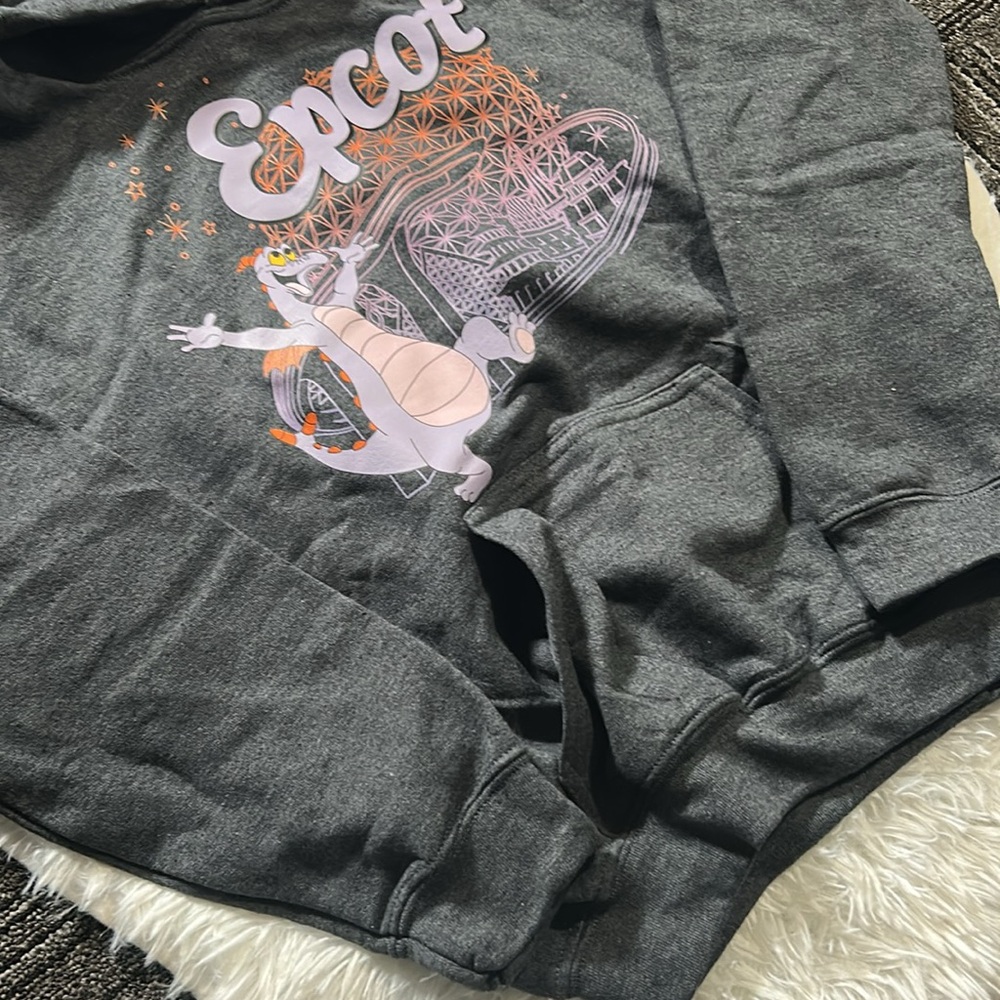 Disney Epcot Pullover Hoodie with Figment Graphic Charcoal Gray Kids Size Large - Picture 7 of 11